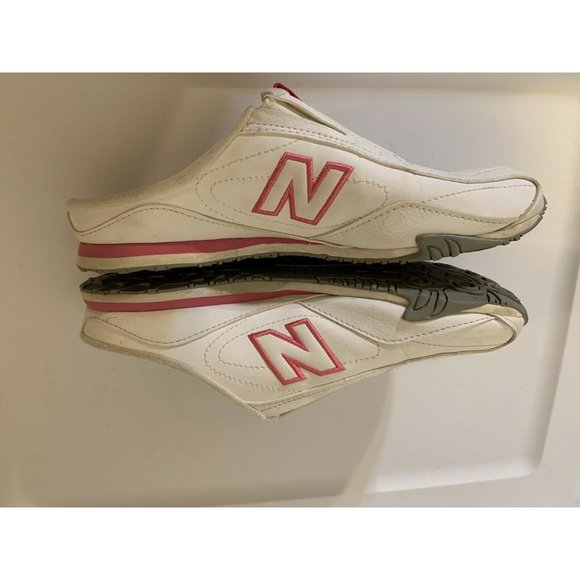 New Balance 442 Slip On Mule Women’s Sz 7.5 White Pink - Picture 7 of 8